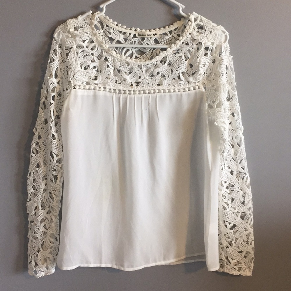 White lace dress blouse